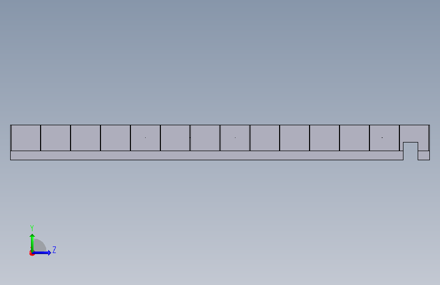 H0009217-外接车间三维模型 左侧视图