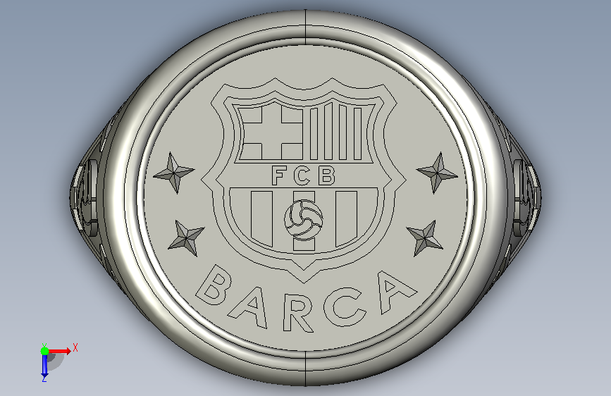 有StL和STEP文件的Barca环 俯视图