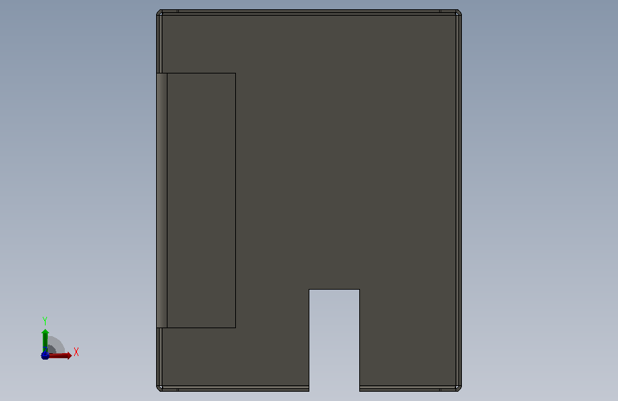 有薄板成形功能的SolidWorks 正面视图