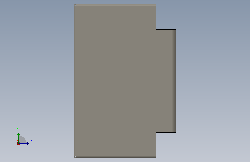 有薄板成形功能的SolidWorks 左侧视图