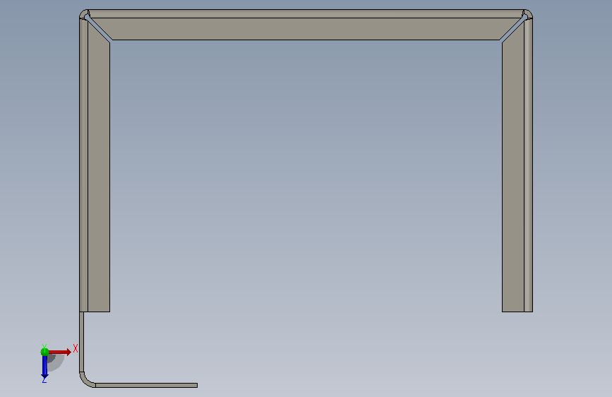 有薄板成形功能的SolidWorks 俯视图