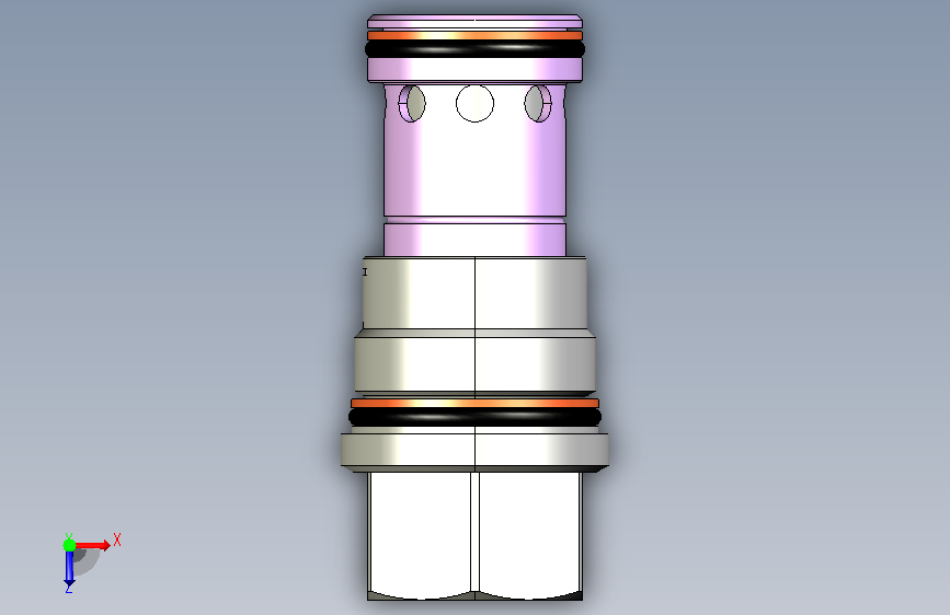 A0018960-流量控制 - 流量熔断器 - 固定孔径流量熔断阀 - 容量:95 L_min。 _ 腔体:T-16A(型号 - FQGAXAN)。 俯视图