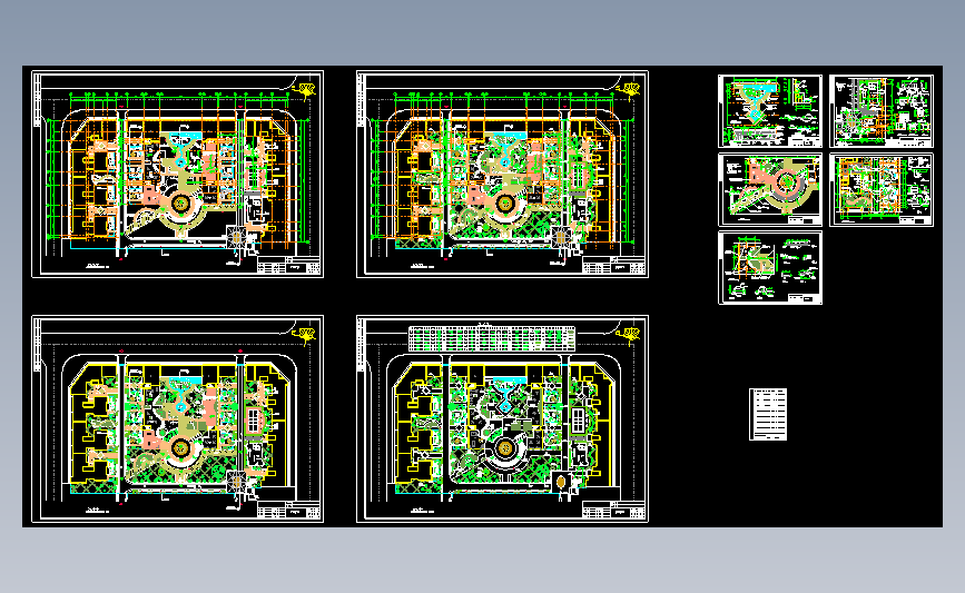 一套精细园林广场施工详图