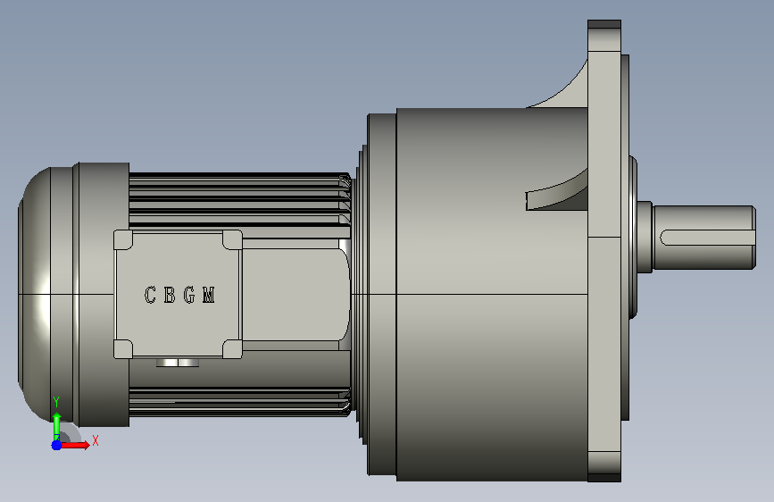 CV40-750W立式齿轮减速电机 正面视图