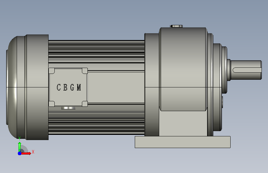 GH40-2200W卧式齿轮减速电机 正面视图