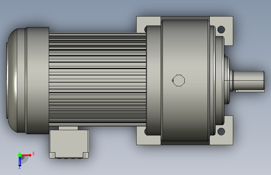 GH40-2200W卧式齿轮减速电机 俯视图