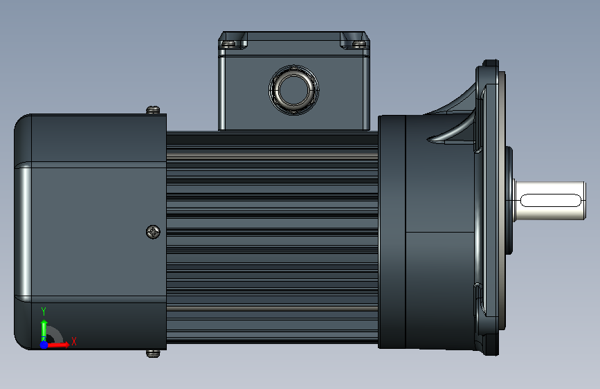 变频减速电机-立式V_f250v01-L 正面视图