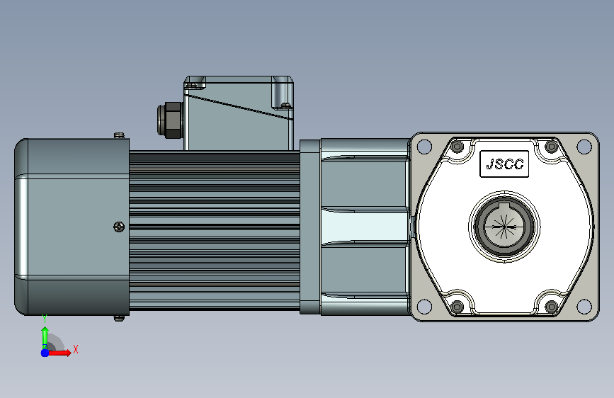 变频减速电机-直角中空RC_F370rc-L 正面视图