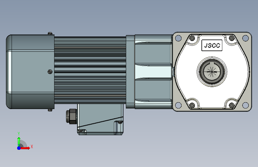 变频减速电机-直角中空RC_F370rc-R 正面视图