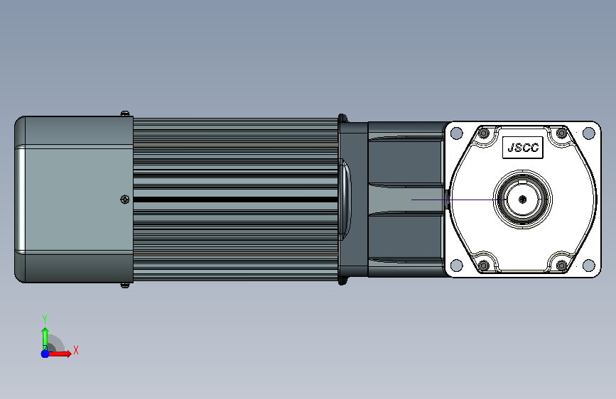 变频减速电机-直角中实RT_F1500rt-U 正面视图