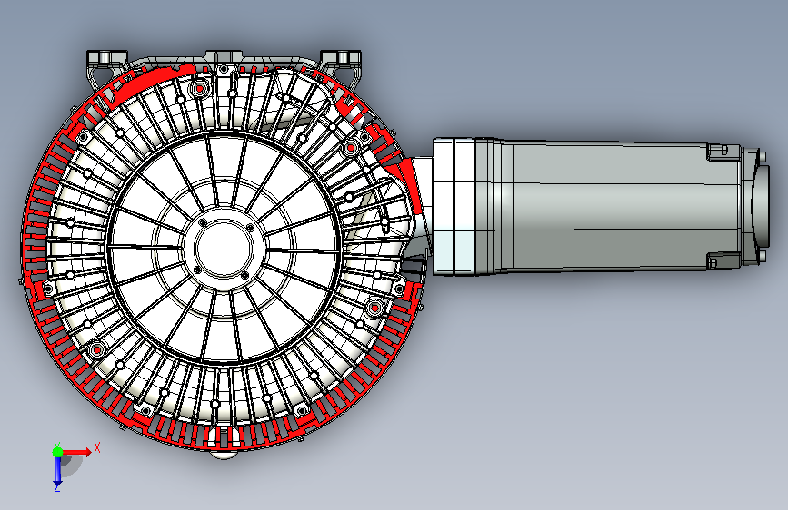 2HB920-7HH17 12.5KW双叶轮高压鼓风机 俯视图