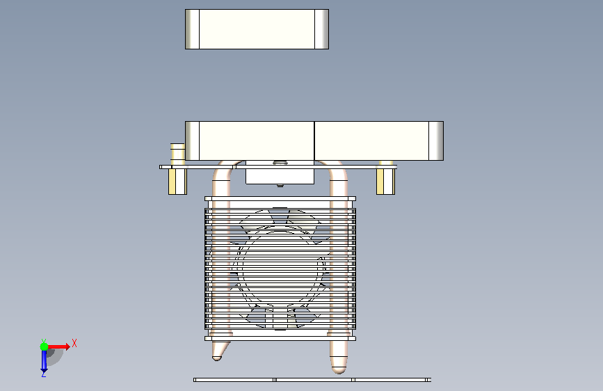 A0019033-Waveshare ICE Tower CPU 散热风扇,适用于树莓派 俯视图