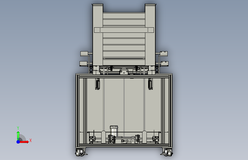 A0019031-码垛机自动托盘送料器与成品托盘堆垛机 正面视图