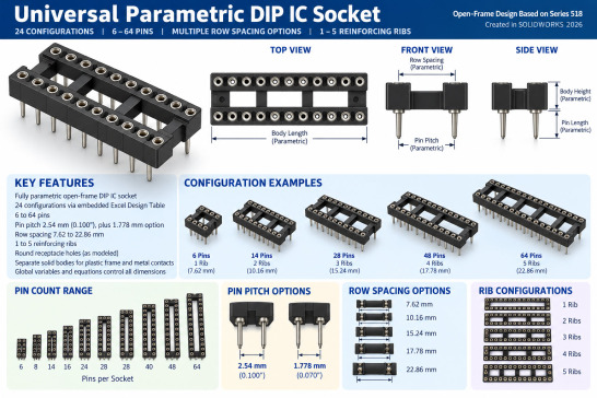 A0019055-通用参数化 DIP IC 插座