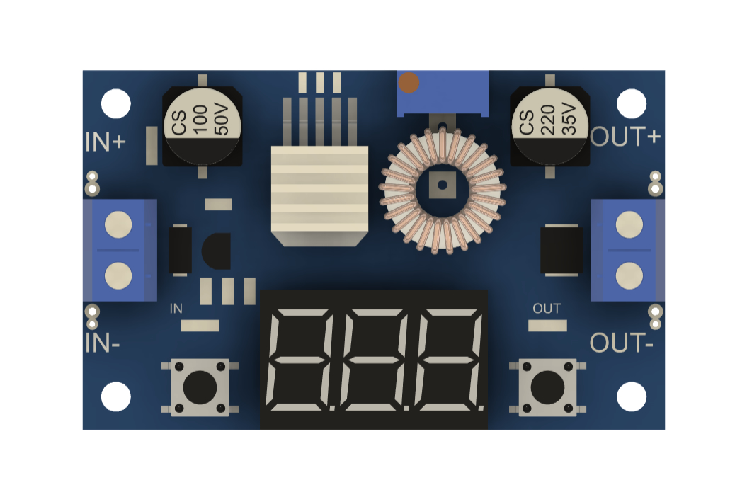 A0019051-LM2596 DC 12V 转 DC 5V 5A 可调电压降压转换器