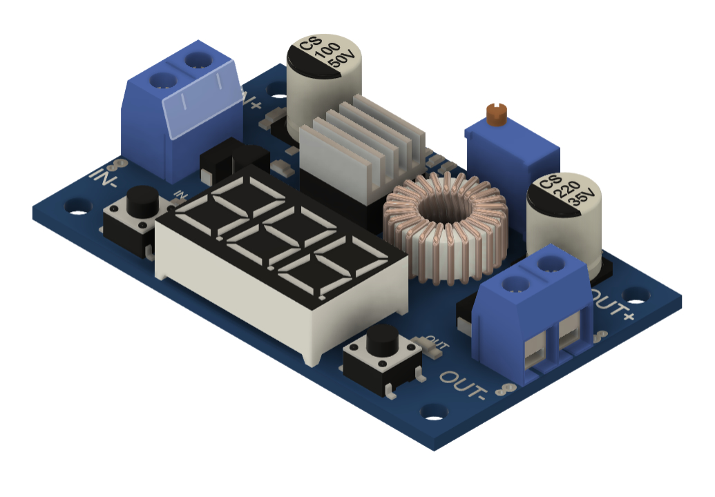 A0019051-LM2596 DC 12V 转 DC 5V 5A 可调电压降压转换器