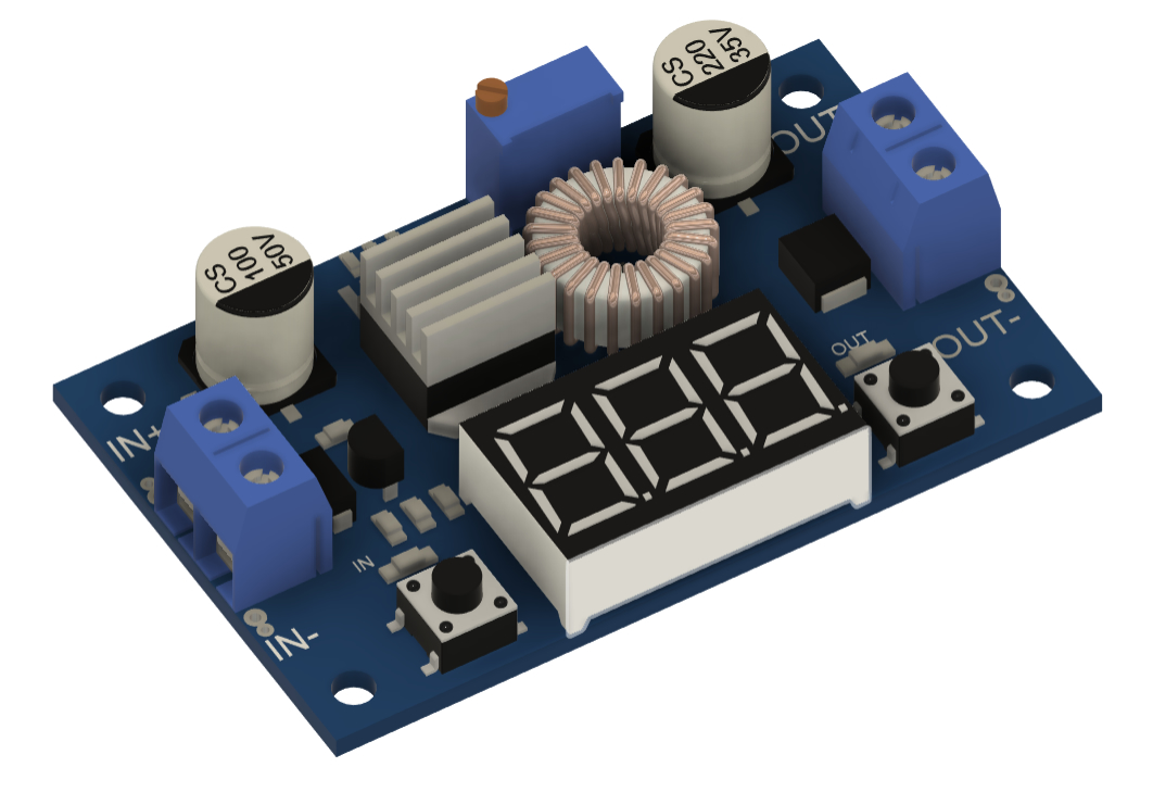 A0019051-LM2596 DC 12V 转 DC 5V 5A 可调电压降压转换器
