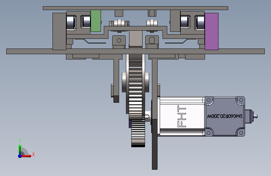 智能伸缩货叉CAD+三维SW模型 正面视图