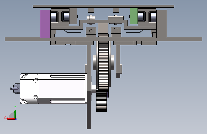 智能伸缩货叉CAD+三维SW模型 背面视图