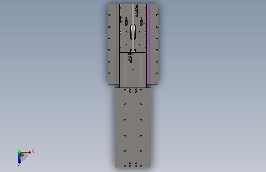 智能伸缩货叉CAD+三维SW模型 俯视图