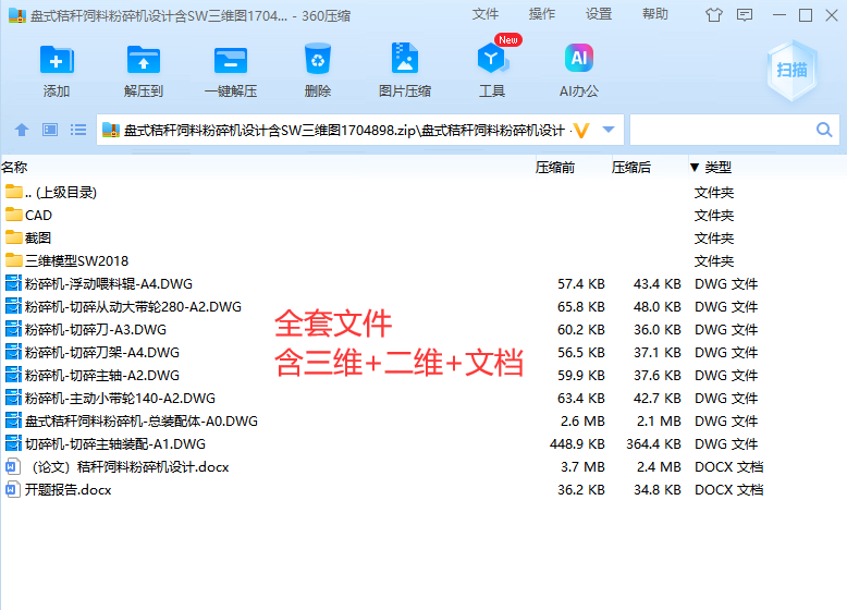 盘式秸秆饲料粉碎机设计 1704898