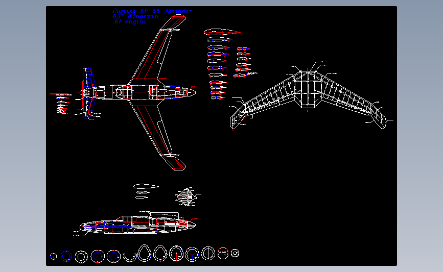 飞机航模Curtis XP55 Ascender