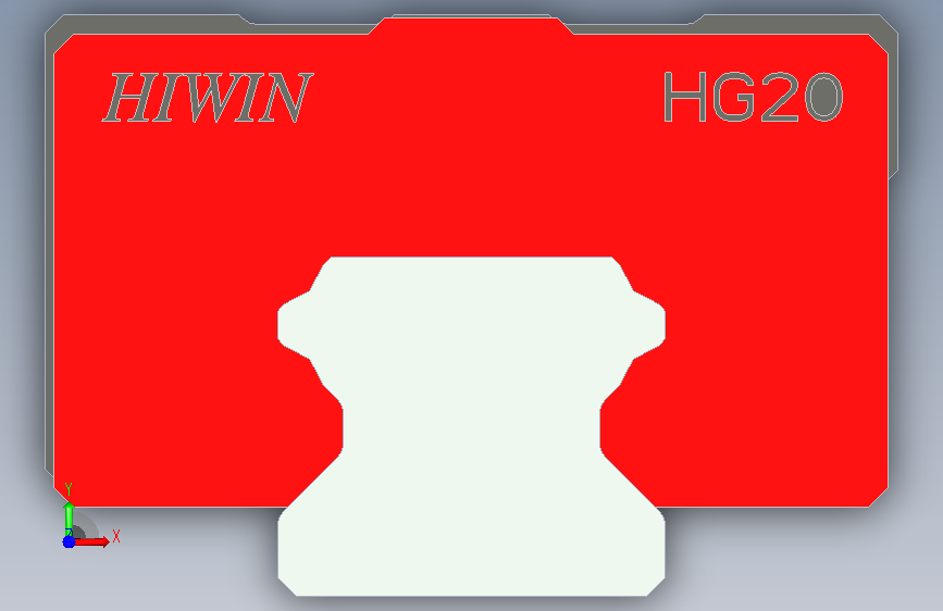 线轨HGH20CA2R340ZACI_滑轨(HIWIN) 正面视图