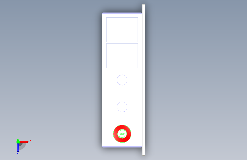 CZXD-02410 称重仪表按钮盒组件B 俯视图
