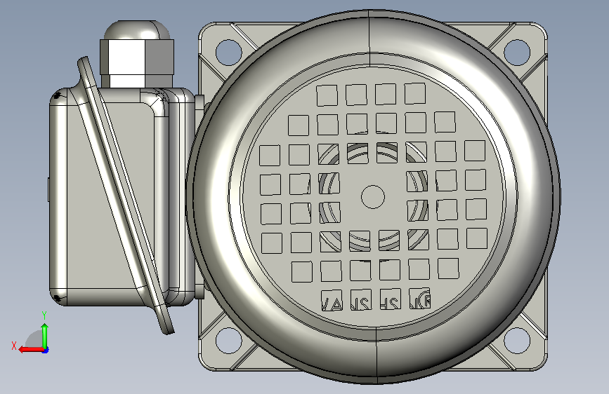 立式法兰安装齿轮减速机_GV18-0.4KW-5-10-380V-三相带刹车 背面视图