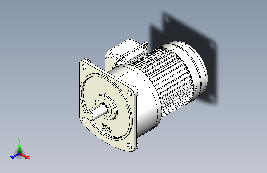 立式法兰安装齿轮减速机_GV22-0.1KW-A法兰-60-1800-380V-三相不带刹车