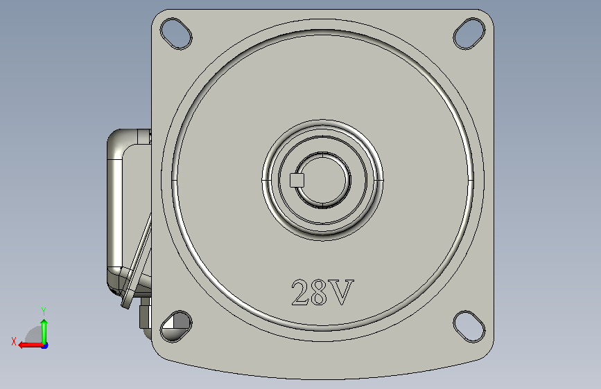 立式法兰安装齿轮减速机_GV28-0.2KW-100-1800-380V-三相不带刹车 背面视图