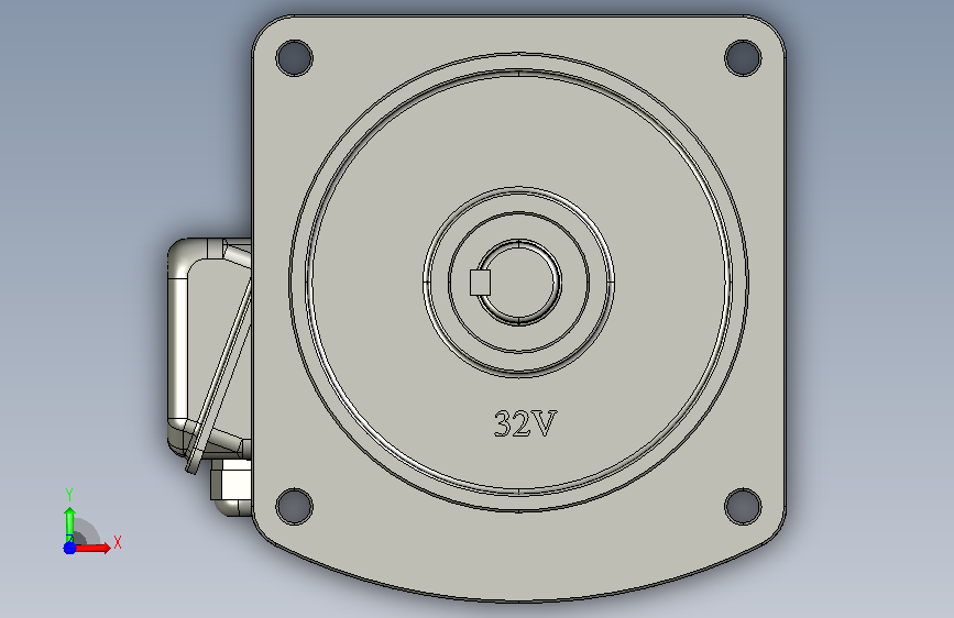 立式法兰安装齿轮减速机_GV32-2.2KW-5-60-380V-三相不带刹车 正面视图
