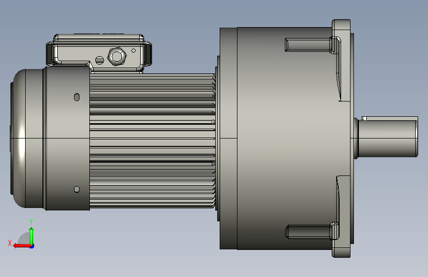 立式法兰安装齿轮减速机_GV50-1.5KW-125-200-380V-三相带刹车 背面视图