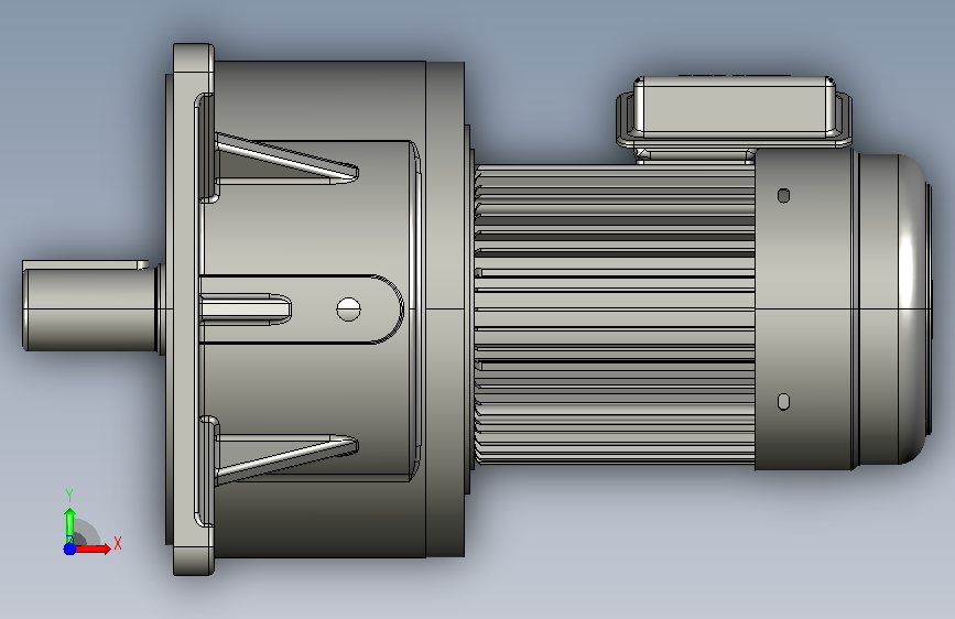 立式法兰安装齿轮减速机_GV50-1.5KW-125-200-380V-三相带刹车 正面视图