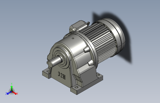 卧式安装脚座齿轮减速机_GH32-0.4KW(140框)-210-1800-380V-三相不带刹车