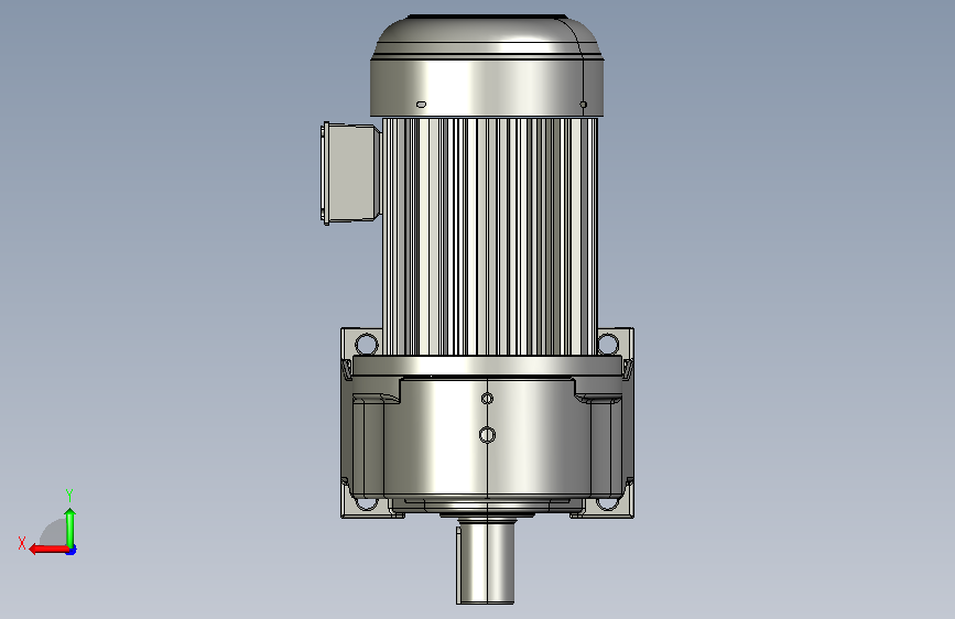 卧式安装脚座齿轮减速机_GH60-7.5KW-61-100-380V-三相带刹车 背面视图