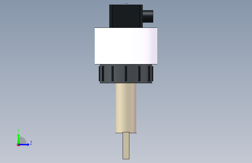 Burkert 8020流量计_S020_长短探杆 左侧视图
