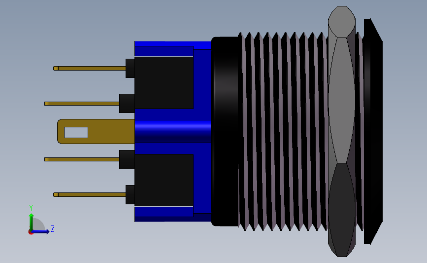 22mm不锈钢按钮_SOLIDWORKS 2016_模型图纸下载 – 懒石网