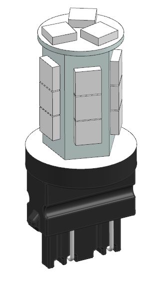 3157-R18-T楔形底座LED模型图