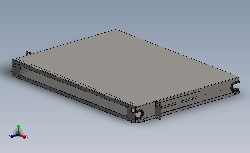 1U机柜拼接模块三维模型