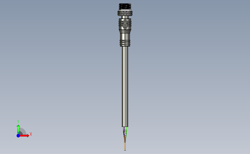 M12 8pin防水圆形连接器 正面视图