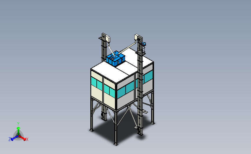 塔式混料机三维模型设计