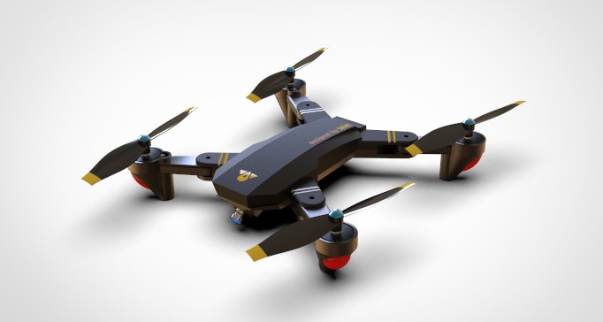 在 SOLIDWORKS 中设计的无人机