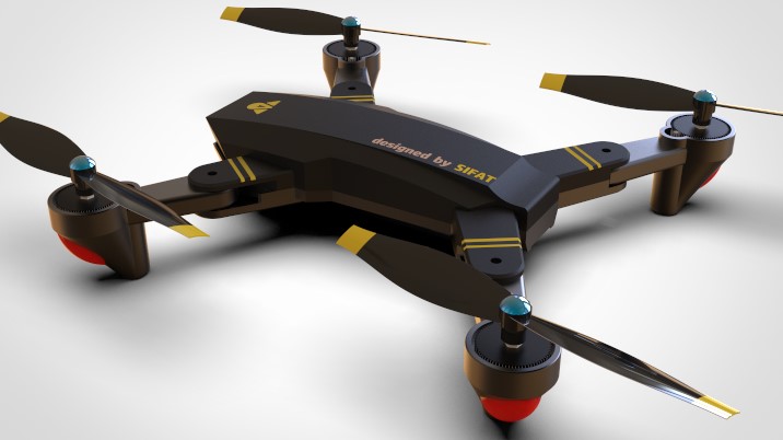 在 SOLIDWORKS 中设计的无人机