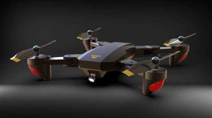 在 SOLIDWORKS 中设计的无人机