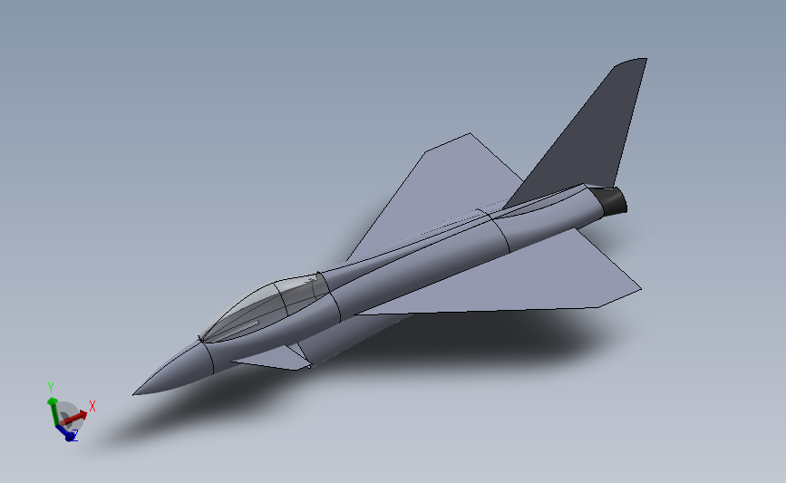 带鸭翼的战斗机模型