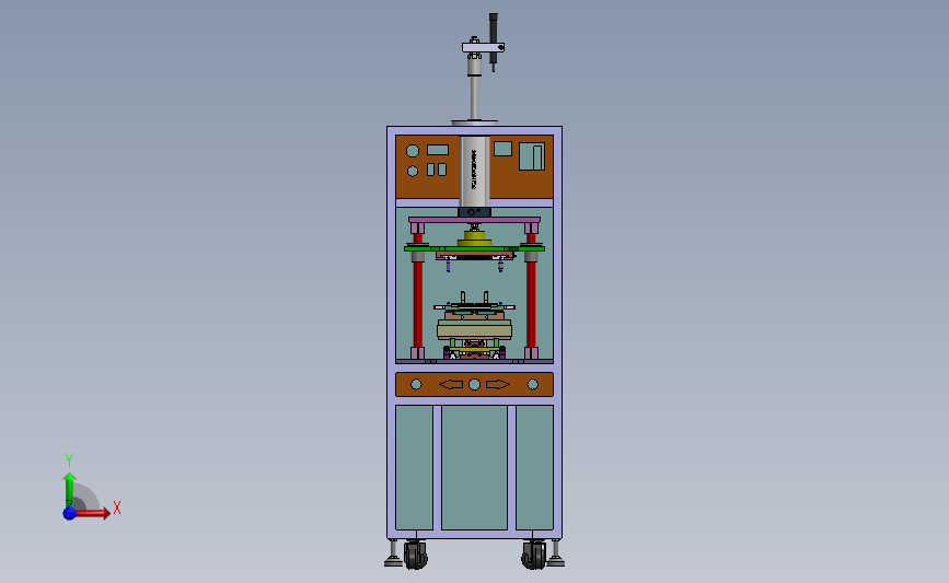 加热压螺丝机3D数模图纸 Solidworks设计 附STP 正面视图