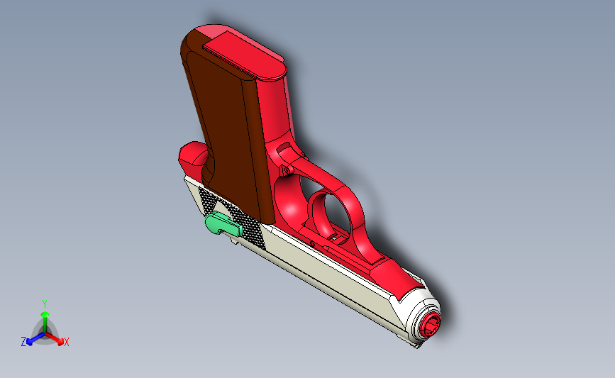 proe手枪3d模型