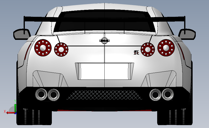 汽车模型日产 GT-R_SOLIDWORKS 2018_模型图纸下载 – 懒石网