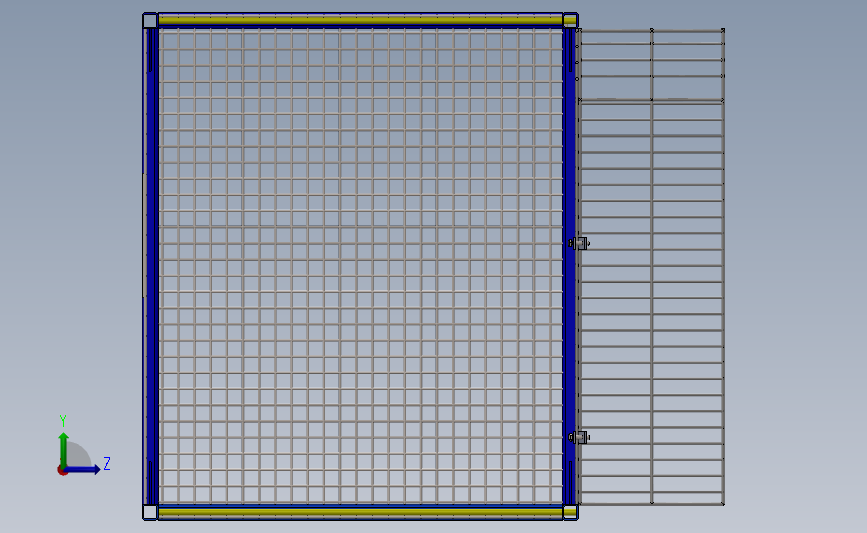 boxe-grillage网格物料框3D图纸 Solidworks设计 左侧视图